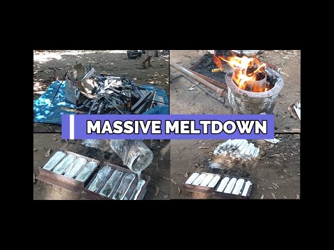 Massive Meltdown 50KG Scrap ALUMINUM Doors And Window Frames / Backyard Foundry / Trash To Treasure