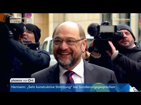 Statements von Andrea Nahles, Volker Kauder und Martin Schulz zum Stand der Sondierung am 09.01.18