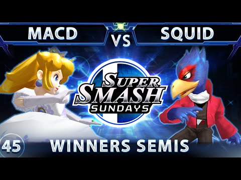 SSS 45 - Splyce MacD (Peach) Vs. Squid (Falco) SSBM Winners Semis - Smash Melee