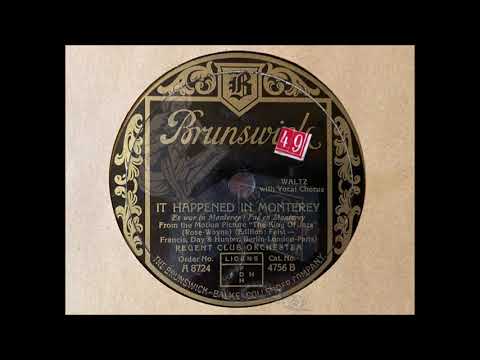 IT HAPPENED IN MONTEREY - REGENT CLUB ORCHESTRA - DEUTSCHE BRUNSWICK
