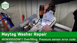 Maytag, Whirlpool Washer - Overfilling, Electronic Control Issues, Pressure Sensor Error Code