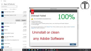 Uninstall any Adobe Software or Cloud Cleaner Tool