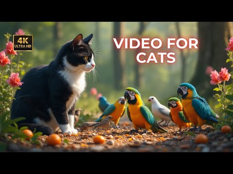 Cat TV : Colorful Birds and Relaxing Nature Sounds for Cats to Watch! Cat King Studio