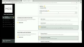 MCS Heat Load Calculator Guidance