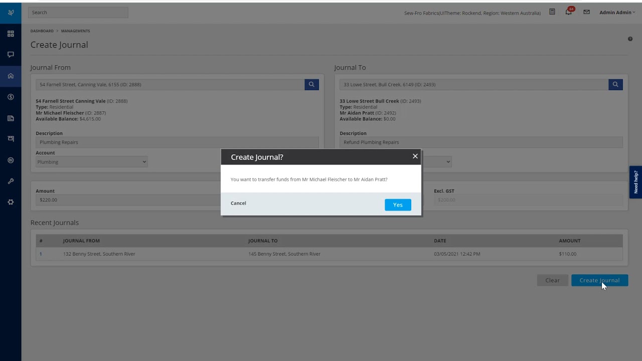 Property Tree Journals Demo