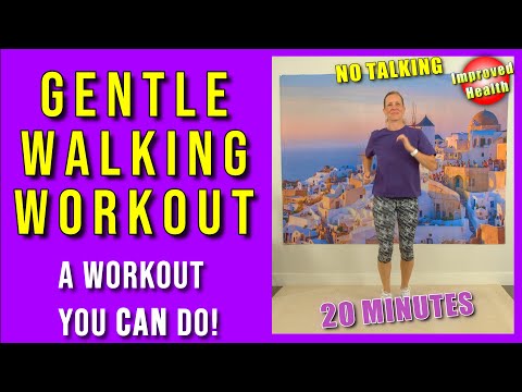 20 Min GENTLE WALKING WORKOUT for Seniors and True Beginners | Low Impact/No Equipment/No Talking