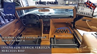 Mercedes R107 SL: Montaż dywanów wnętrza