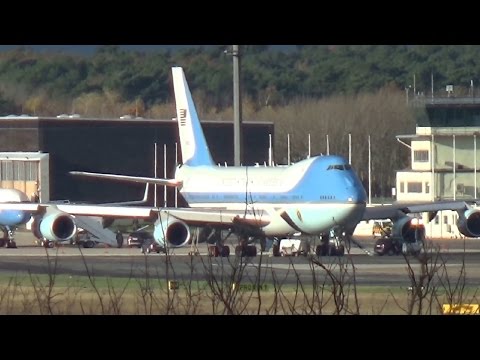 President OBAMA's Historic Final Takeoff from Europe - BERLIN 18-Nov-2016