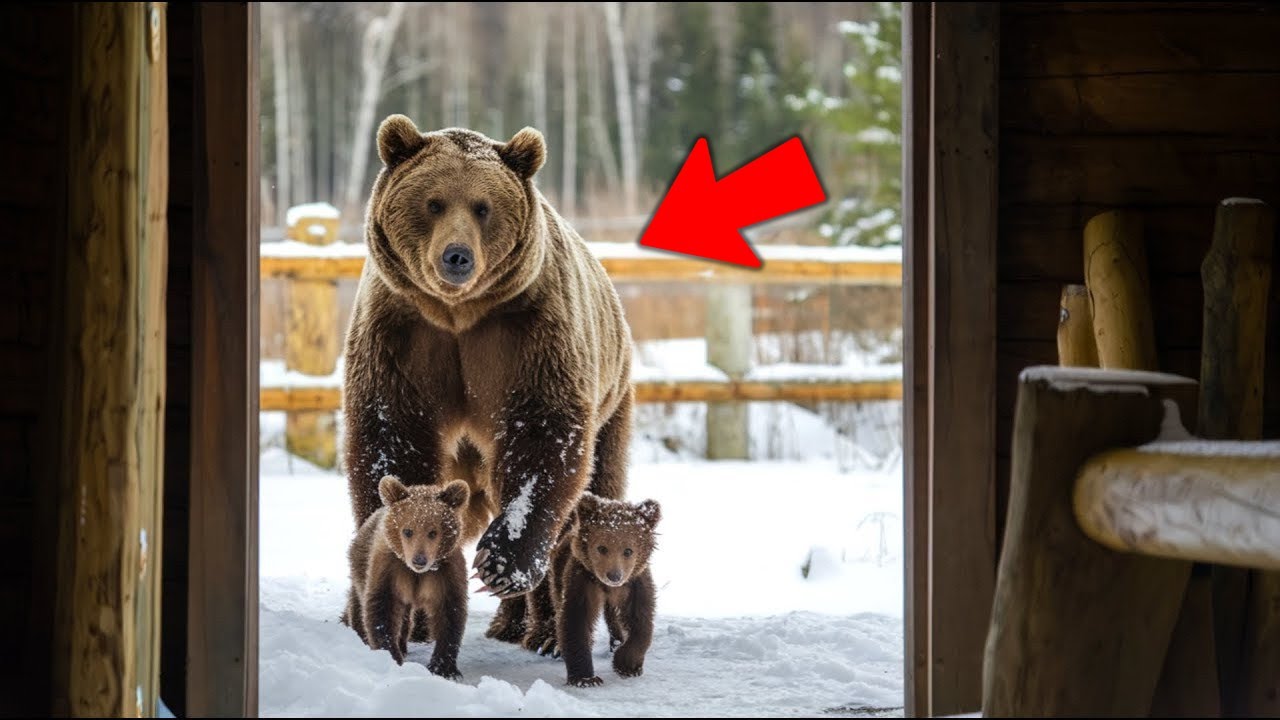 Un homme ouvre sa porte à une ourse gelée et ses petits – Ce qui suit va vous stupéfier !