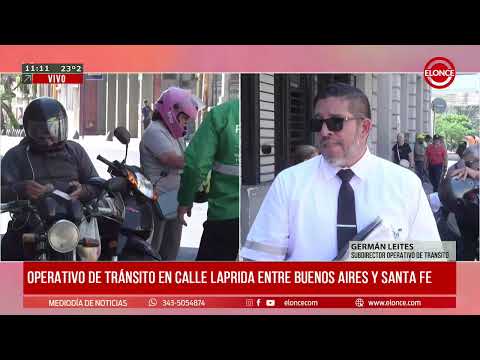 operativo de tránsito en calle Laprida entre Buenos Aires y Santa Fe - 21/10/25