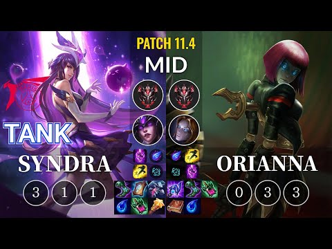 TLN Tank Syndra vs Orianna Mid - KR Patch 11.4