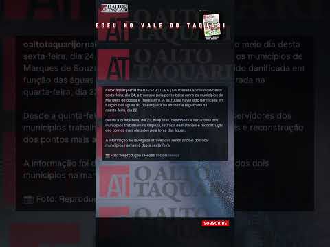 Ponte liberada para trânsito entre Marques de Souza e Travesseiro RS #noticias #trânsitoliberado