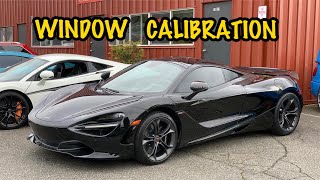 McLaren 720S window calibration and alignment configuration for window switch