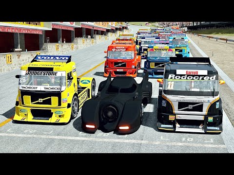Batmobile 1989 vs Scania Formula Truck at Top Gear Track