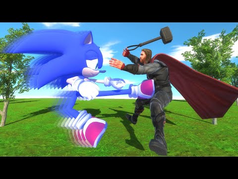 SONIC vs THOR SNOW VALLEY DEATH RUN - Animal Revolt Battle