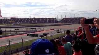 preview picture of video '2014 Formula 1 US Grand Prix, Circuit of the Americas, Austin. Turn 12 Lap 1'