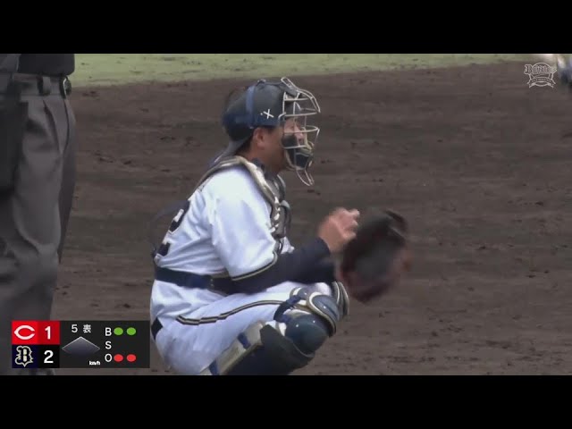 【ファーム】投手を助ける強肩!! バファローズ・福永奨 無駄のない動きで盗塁を阻止!! 2024年4月2日 オリックス・バファローズ 対 広島東洋カープ