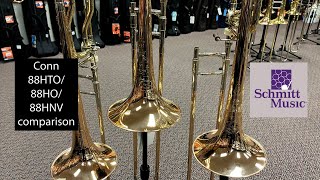 Video thumbnail for TRIPLE CONN COMPARISON!  Putting the Conn 88HO, 88HTO and 88HNV trombones to the test! by Schmitt Music Trombone Shop