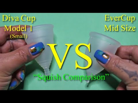 Diva Cup Model 1 vs EverCup MID Menstrual Cup Squish