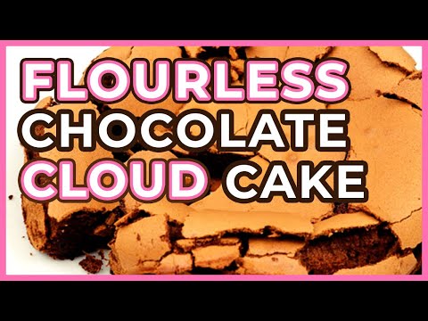 4 INGREDIENT Flourless Chocolate CLOUD Cake for your Special Valentines! (LIGHT & AIRY)