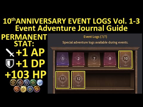 10th ANNIVERSARY EVENT LOGS Volume 1,2,3 FULL Guide  +1 AP, +1 DP, EDANIA Journal (BLACK DESERT) BDO