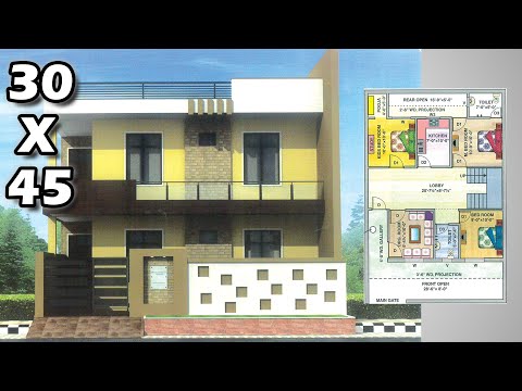 30 X 64 House Plan 2Bhk With Parking Ground First Floor 30 X 64 घर का नक्शा 1920sq ft