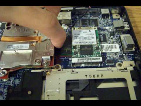 Part of a video titled How to remove and install a laptop graphics card. (Part 1) - YouTube