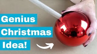 Stick a pole through an ornament for this genius Christmas idea!