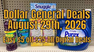 8/29/26 - Dollar General $5 off $25 Couponing Deals For Saturday