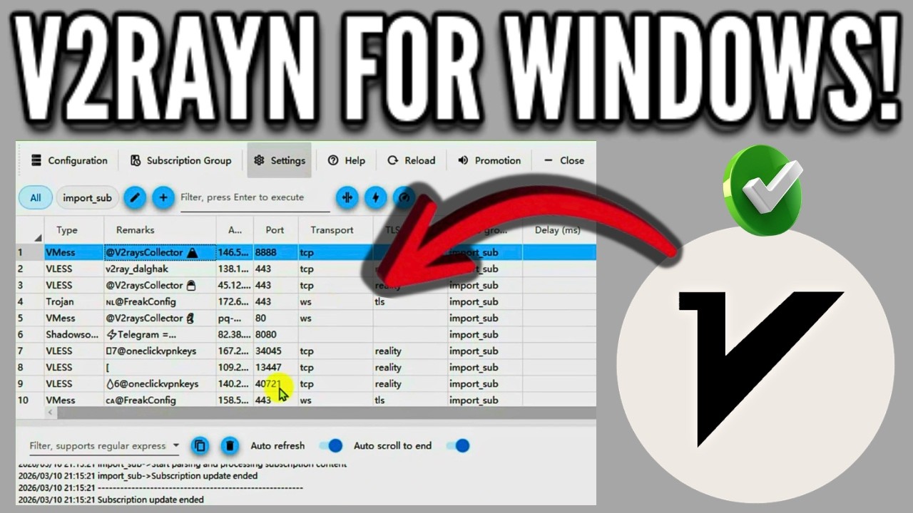V2RayN Basic Setup & Usage Guide for PC
