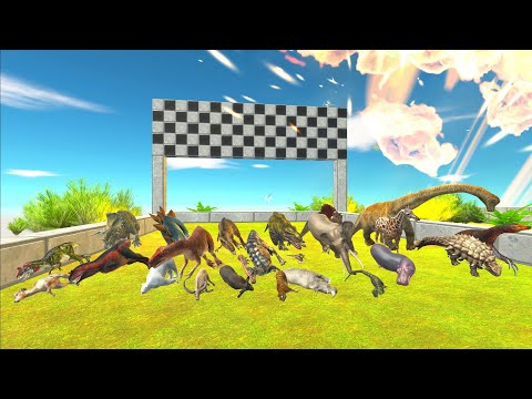 METEOR FALLS SPEED RACE ALL DINOSAURS VS ANIMAL IT'S CRAZY - Animal Revolt Battle Simulator