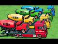 TRUCKS OF COLORS BIG MIXER TRUCKS TRANSPORT WITH MAN TRUCKS Farming Simulator 22
