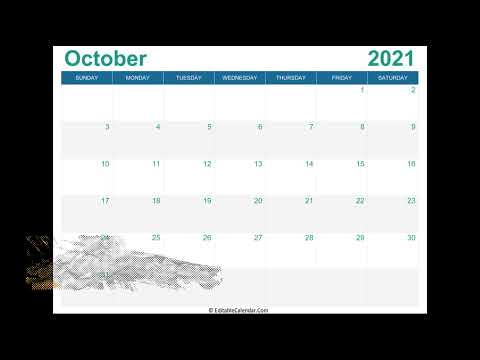 October 2021 Printable Calendar with Holidays