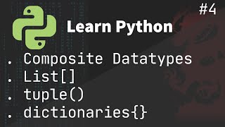 Python - Composite Datatypes | Arrays, Tuple ,  Dict | use of composite Datatypes | #python