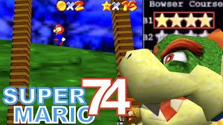 【SUPER MARIO 74】こんなに細い柱を壁キックで登るんですか！？初のクッパステージが急に難しい！改造マリオ７４実況プレイ【改造マリオ】