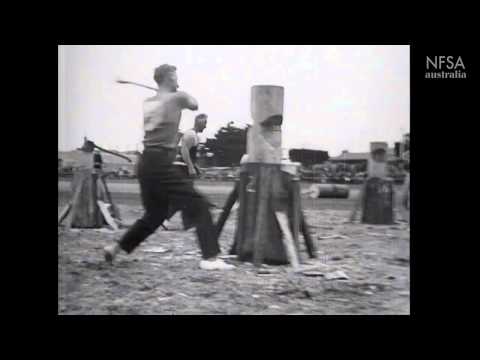 Wood chopping at Burnie Carnival c.1927