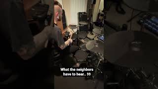 Drumming in an Apartment 🫣 #shorts #drums #metal