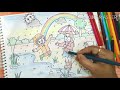 Rainy day drawing for Primary children| Art and drawing class 17