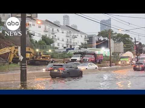Severe storms and flash flooding threaten East Coast amid heat wave