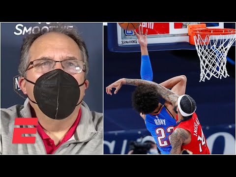 鵜鶘隊對陣雷霆隊的比賽中，斯坦-范甘迪對布蘭登-英格拉姆被驅逐出場一事做出了迴應。 (Stan Van Gundy reacts to Brandon Ingram's ejection in Pelicans' win vs. Thunder | NBA on ESPN)