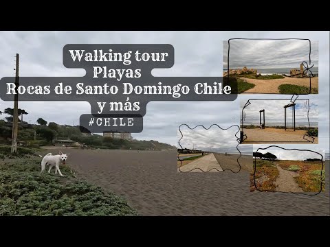 [4K] Walking tour Playa Rocas de Santo Domingo Chile