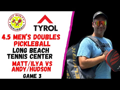 4.5 Mens Doubles Pickleball | Matt & Ilya vs Andy & Hudson | Long Beach Tennis Center | Game 3