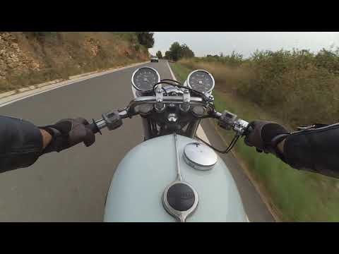triumph t120 /  t120r 1972 oif cafe racer onboard camera bonneville