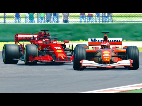 Ferrari F1 2020 vs Ferrari F1 2001 at Imola