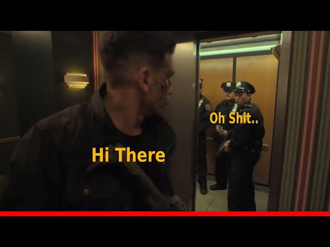 The Punisher Elevator Fight Scene | The Punisher Beating Cops "Frank Castle"