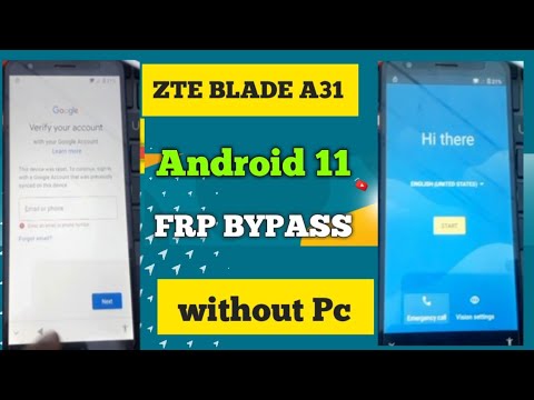 ZTE Blade A31 Plus Android 11 frp bypass | ZTE Blade Plus Google Account bypass without Pc