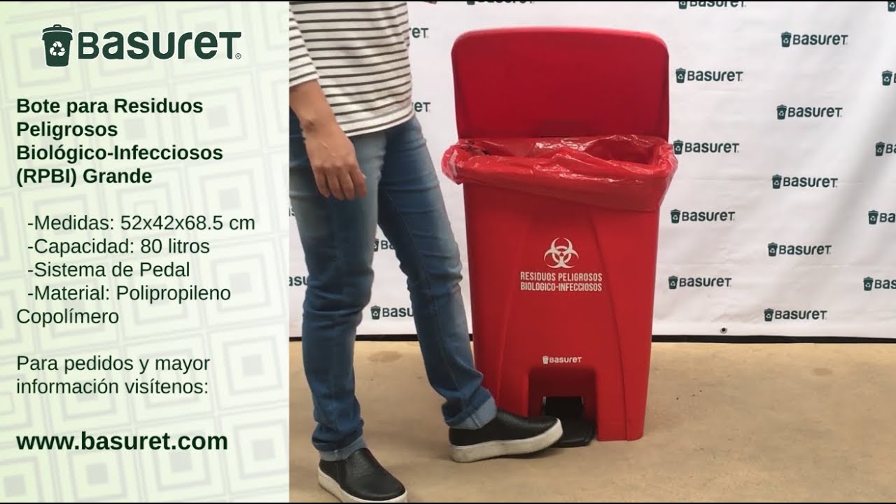 Bote para Residuos Peligrosos Biológico-Infecciosos RPBI Grande