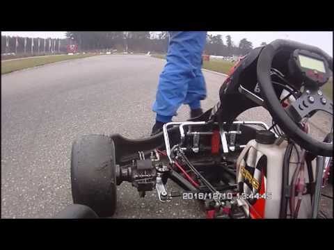 CRG TM K9C 125cc 6 speed Shifter Kart @ Genk 10-12-2016 Heat 2 Close call, allmost crash