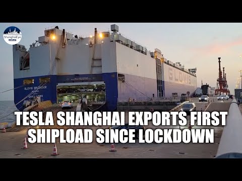 4,767 cars! First full shipload of exported Tesla EVs departs Shanghai for Europe since lockdown