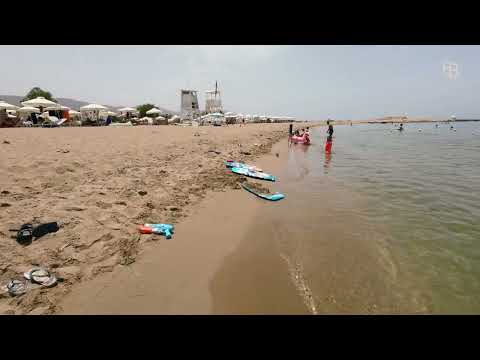 Potamos Beach Walk – Malia, Crete 🇬🇷 | Peaceful Beach Walk in 4K